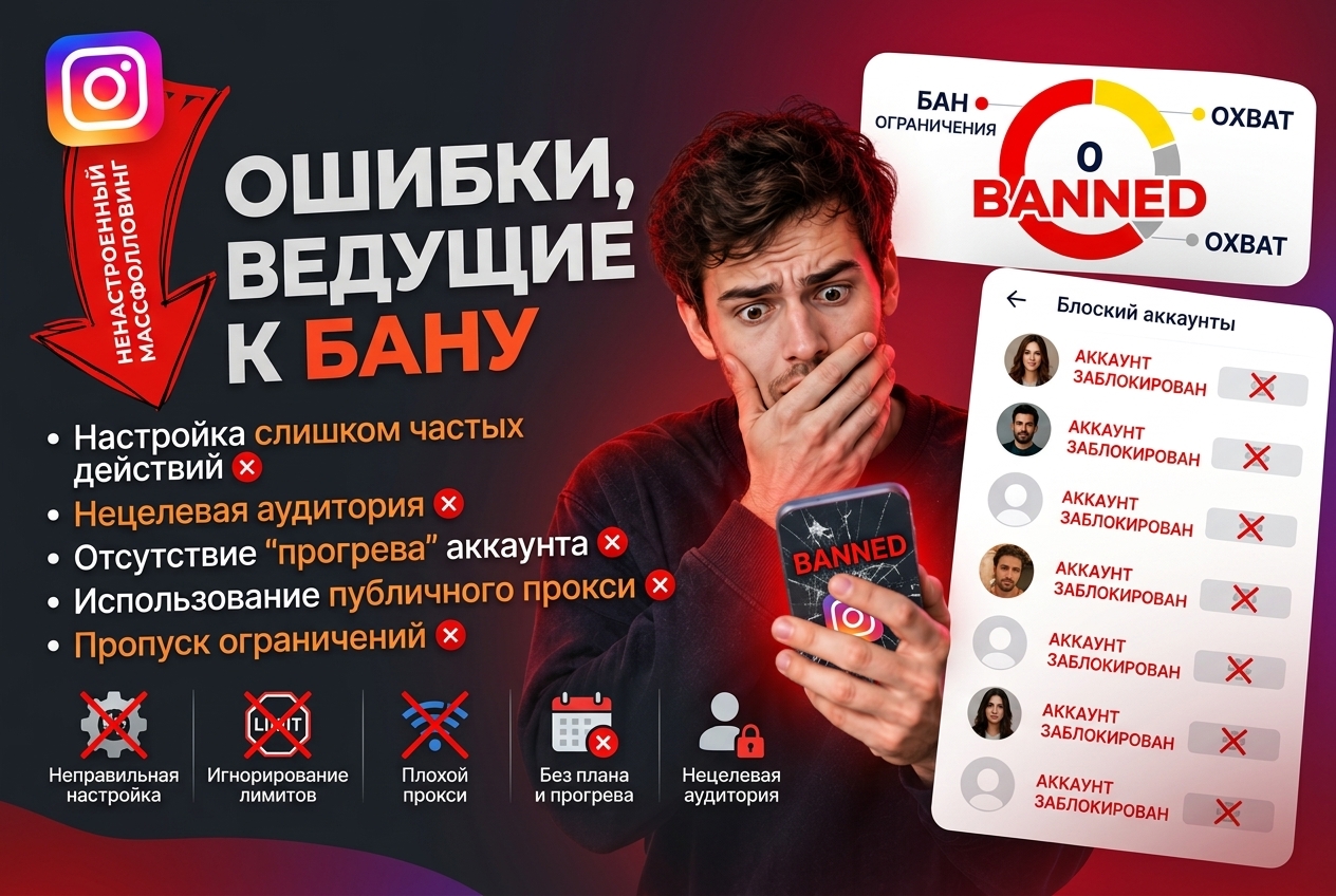 Ошибки при настройке масcфолловинга которые ведут к бану